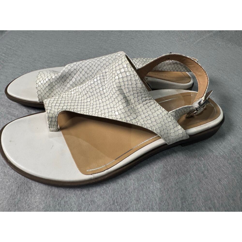 Vionic Ella II White Lizard Print Leather Sandals - Picture 4 of 7